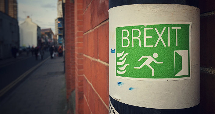 Sign supporting a British exit from the EU Sign supporting a British exit from the EU
